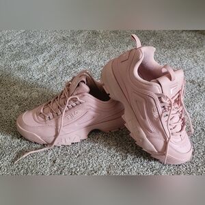 Fila Pink Sneakers w/Lace-Up Design
